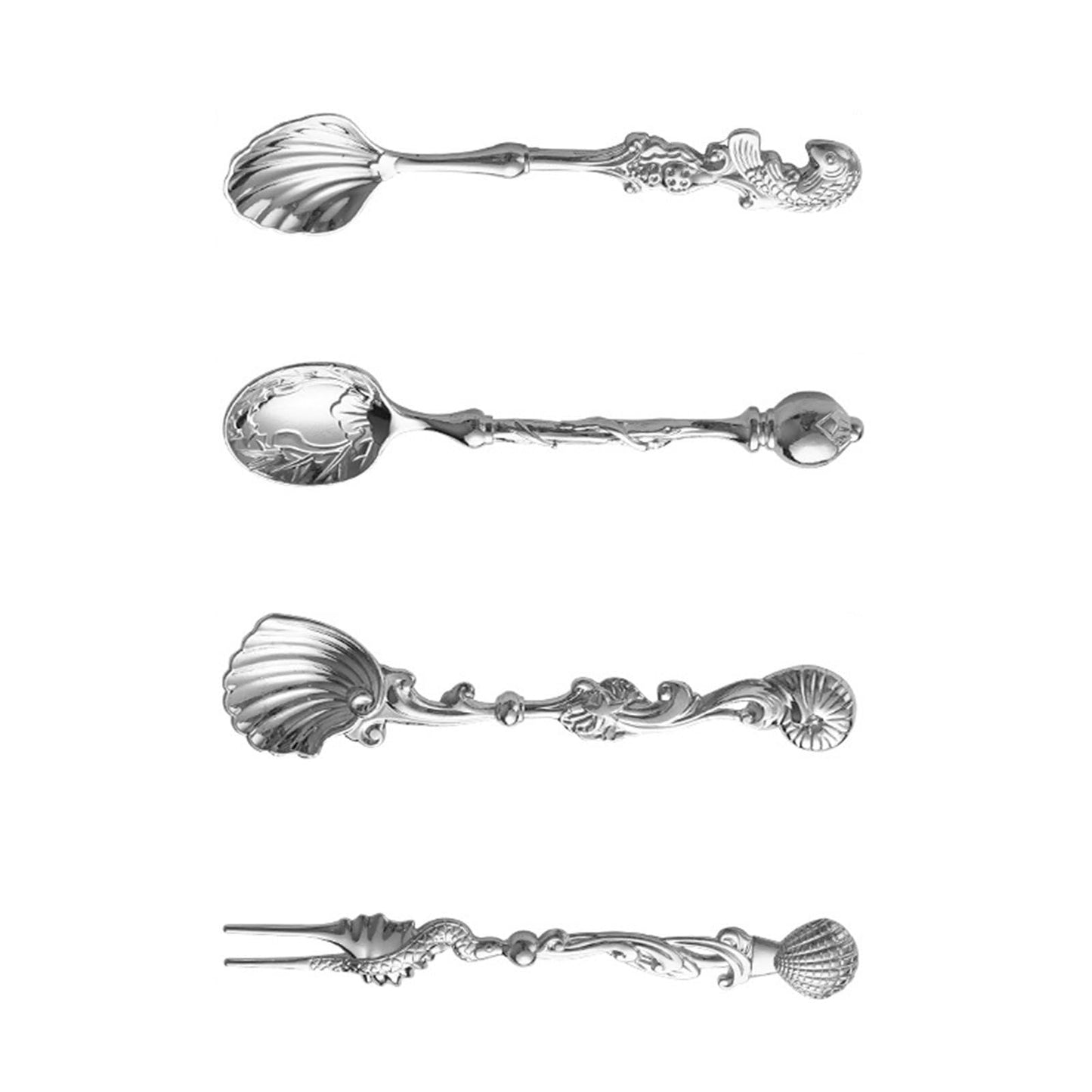 Elegant Demitasse Scoops for Seasoning Coffee Dessert Drink Mixing Metal Zincs Alloy Dessert Spoon Kitchen Gadget Salt Spoon