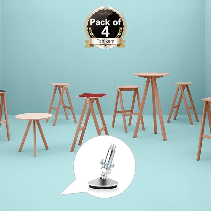 4 Set M10 Swivel Adjustable Leveling Feet, Heavy Duty Height Adjuster Furniture