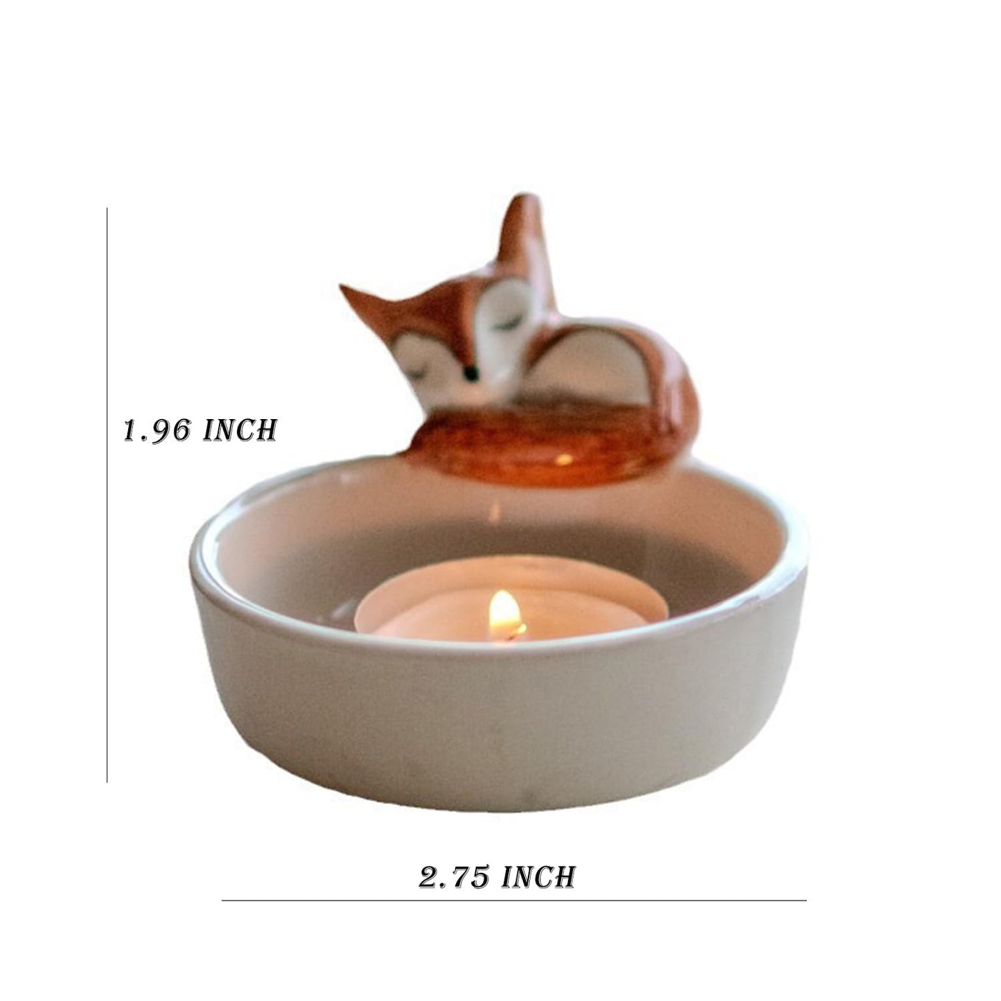 COMZPLIFE Resin Fox Tealight Candle Holder for Home Decor, Dining Table, Living Room, Coffee, Table Centerpiece(2Pcs)