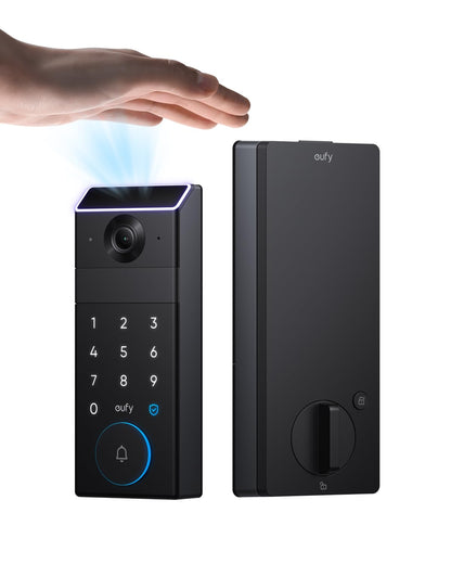 eufy FamiLock E34 Smart Lock with Palm Vein Recognition - Keyless Entry Door Lock for Front Door, Wi-Fi Keypad Deadbolt, ANSI/BHMA Grade 1, Auto Lock, Voice Control, IP65 Waterproof, No Monthly Fee