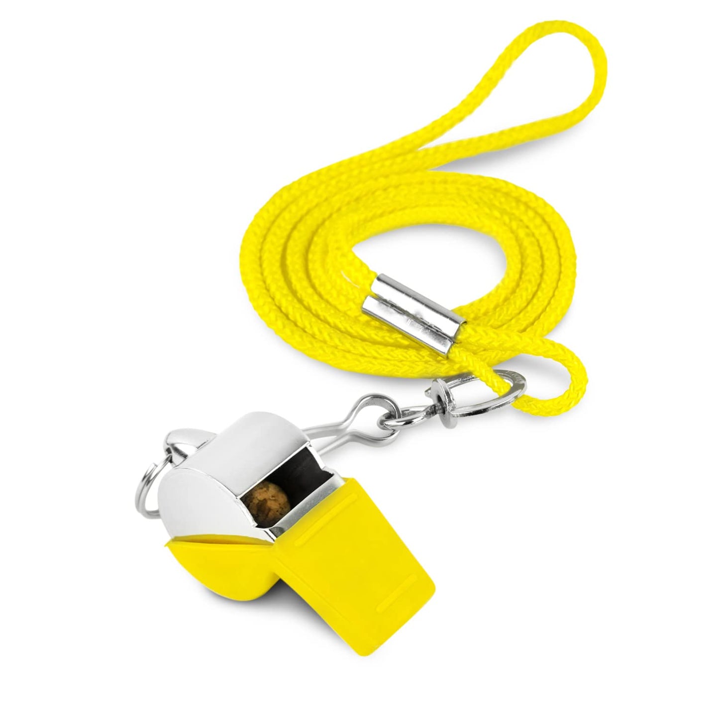 Cannon Sports Solid Brass Metal Whistle with Whistle Cover & Lanyard - Loud, Clear Sound, 124 dB Tone, Durable - Ideal for Coaches, Referees, Officials, Trainers (Gold)