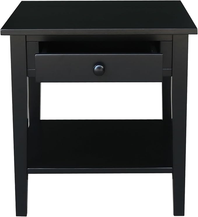 International Concepts Spencer Black Wood End Table