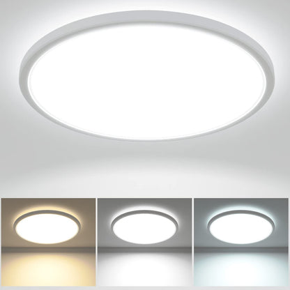 zemty 29W 3200LM LED Ceiling Light, 30cm Bathroom Lights Ceiling 3000K/4500K/6000K Waterproof, 3 Color Temperature Flush Ceiling Light, Round Ultra Thin for Bedroom, Bathroom, Living Room, Kitchen