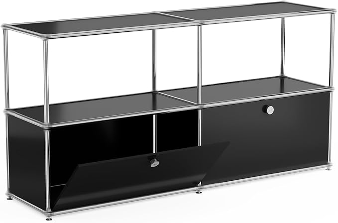 Modern Storage Cabinet Black F Versatile Free-Standing Organizer