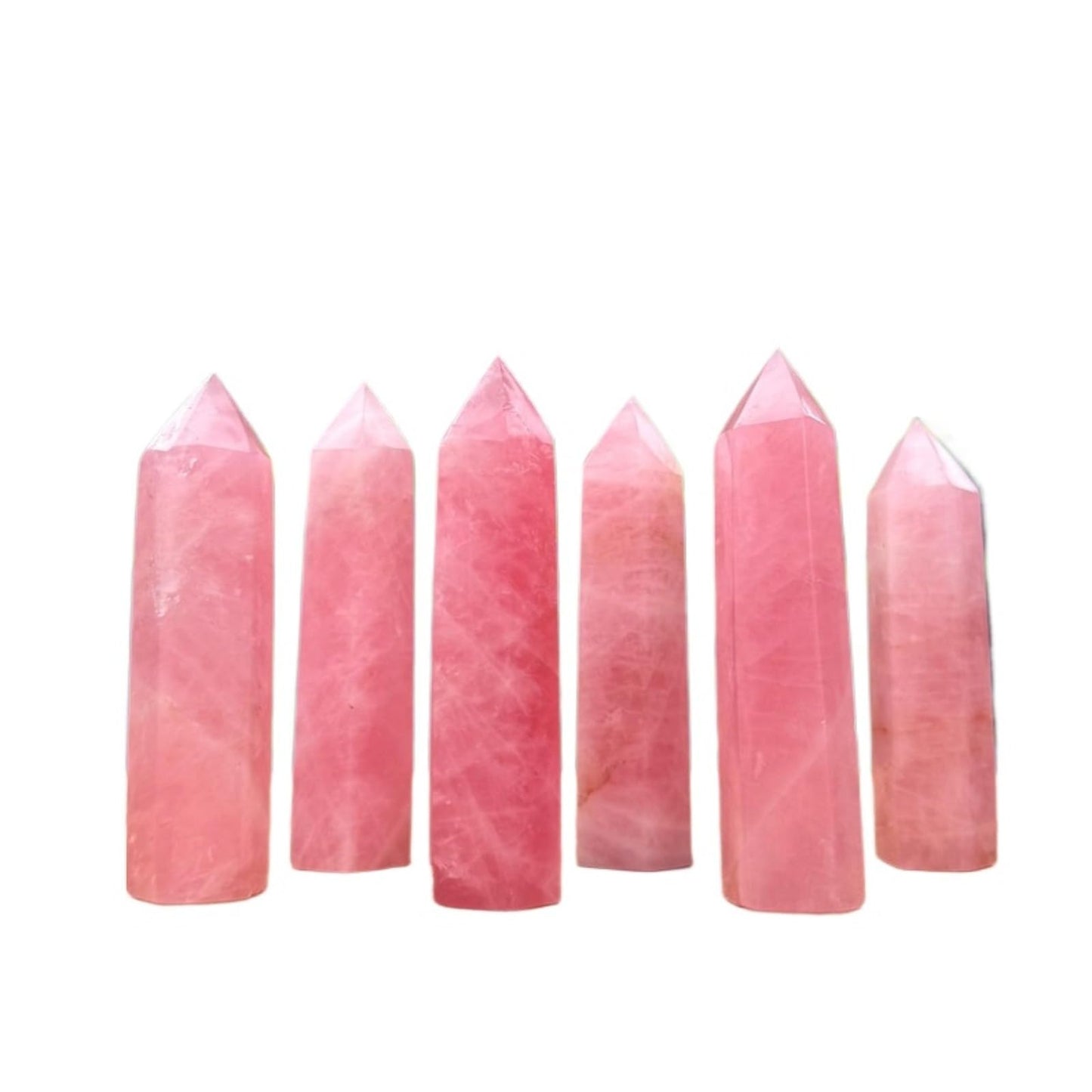 YOUNAIERZX 3-4in Natural Rose Quartz Crystal Tower Point Pink Gemstone Obelisk Heart Chakra Healing Self Love Energy Stone