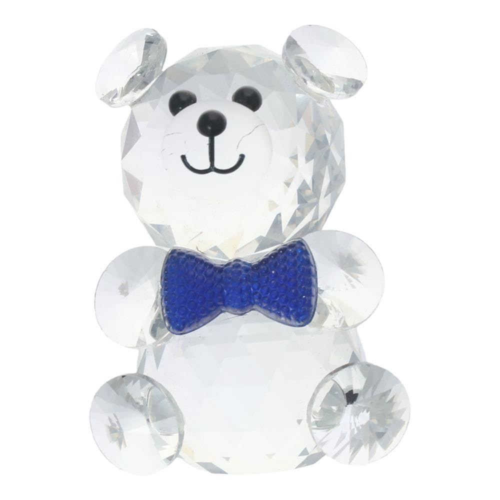 Gifthub Crystal Bear Statue, Red Love Transparent Glass Decoration