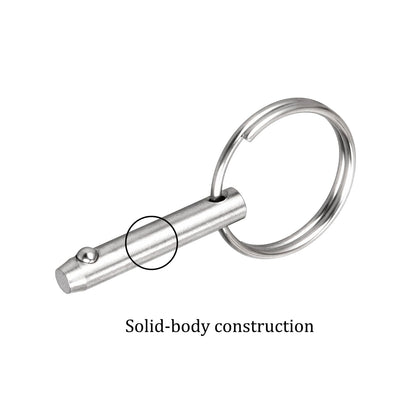 4 PCS Marine 316 Stainless Steel Quick Release Pin Bimini Top Pin, Diameter 3/16"(4.8 mm), Overall Length 1.37"(35 mm), Usable Length 0.866"(22 mm)