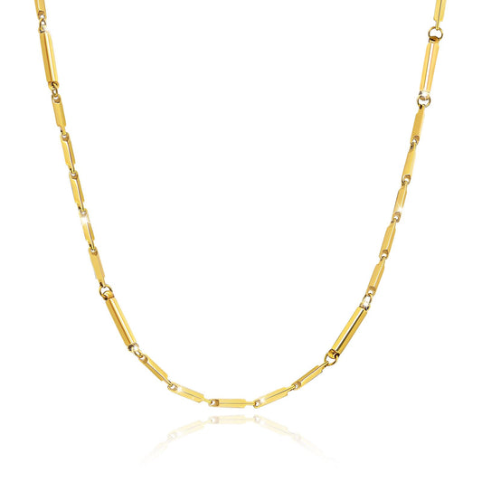 JEROOT Titanium Steel Magnetic Necklace for Women Men Unisex, 6 Ultra Strength Column Magnetic Necklace for Neck Shoulder and Back, Necklace with Jewelry Gift Box (A-Gold)