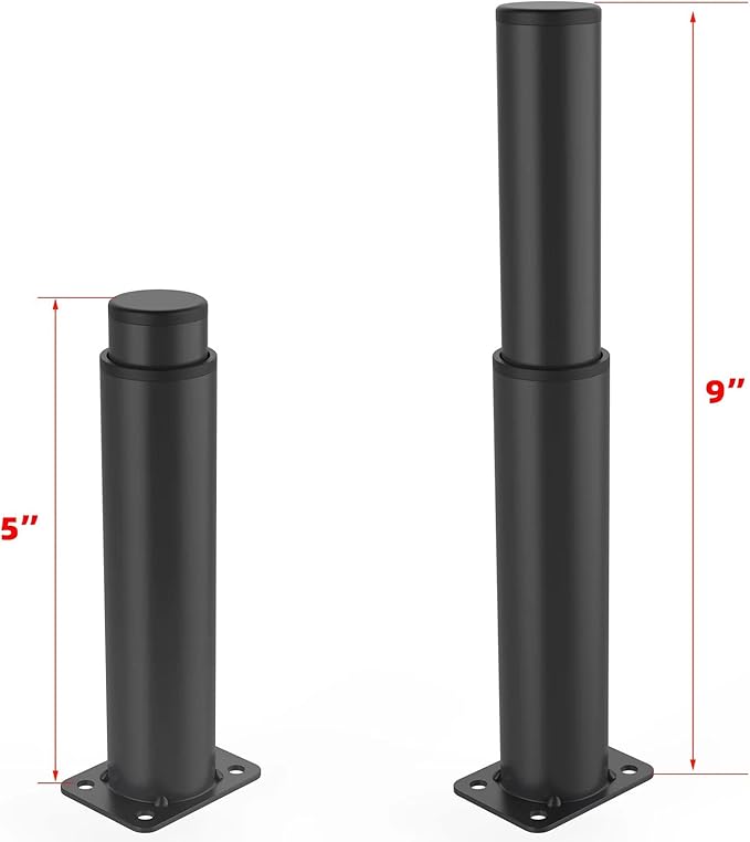 5"-9" Metal Adjustable Furniture Legs, Adjustable Height Replacement Legs