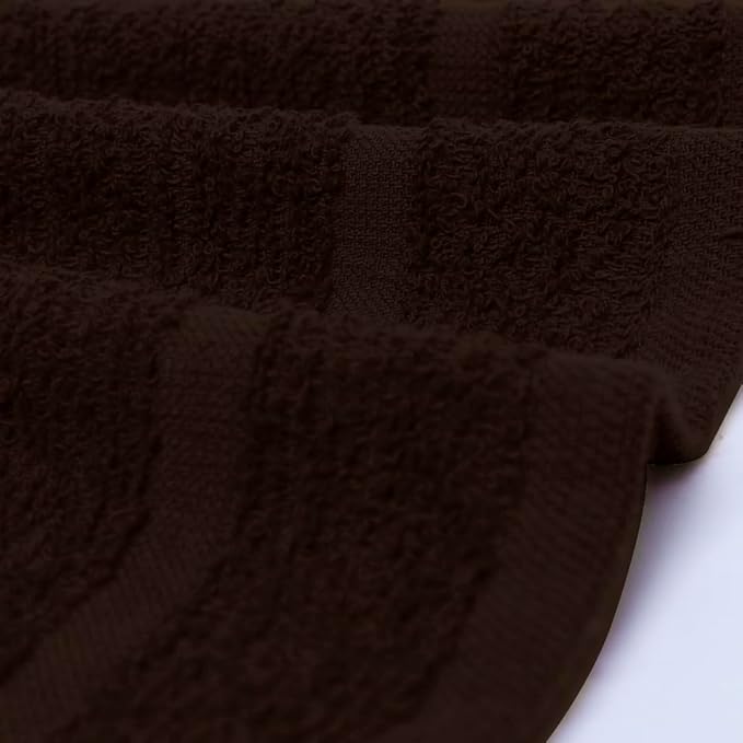 Avalon Towels Cotton Washcloths 24-Pack – 12 x 12 Inch Brown Super Soft &