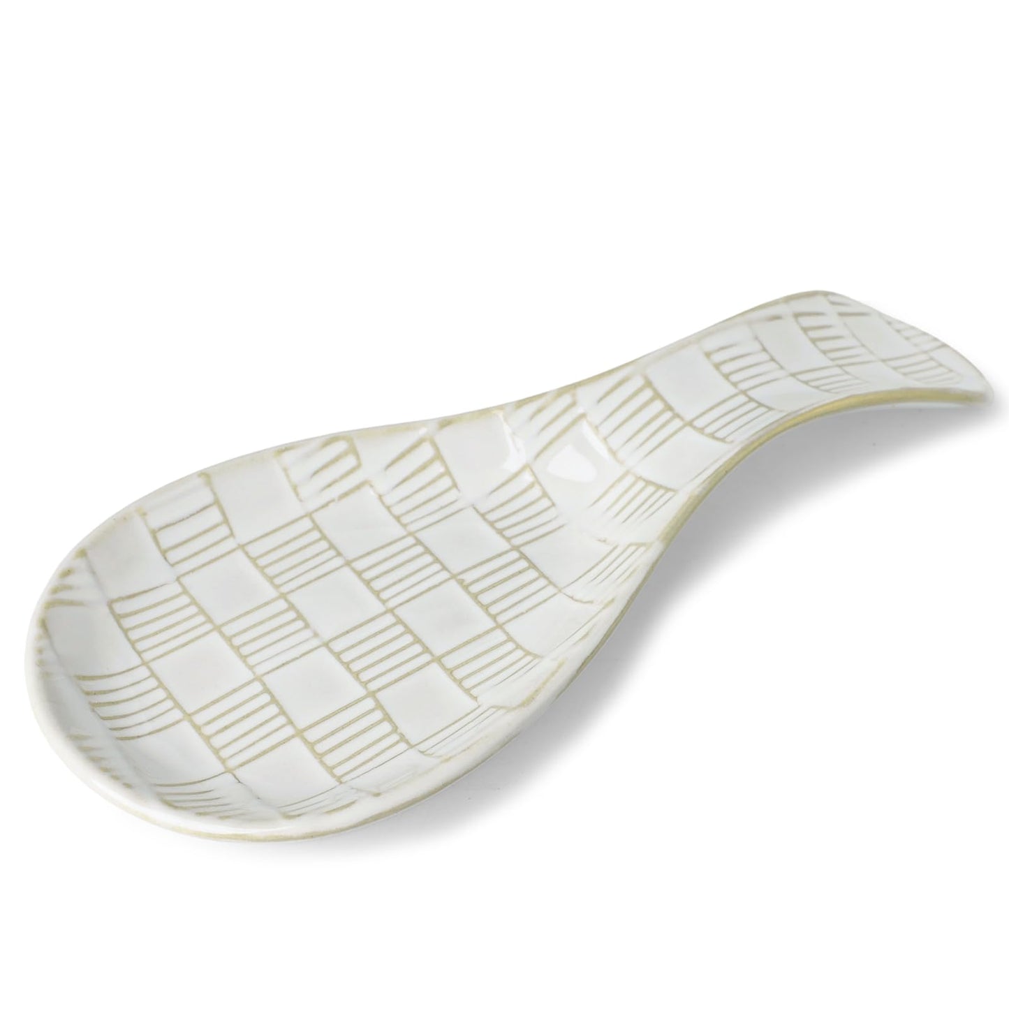 GDCZ 8.5Inch Ceramic Spoon Rest, Spoon Holder for Stove Top, Heat-Resistant Cooking Utensil Rest, Dishwasher Safe (White)