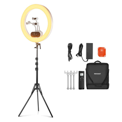 NEEWER 19" 100W High Power LED Ring Light with Tripod Stand & 3 Phone Holders Compatible with iPhone, 2900-7000K CRI97+ App&2.4G Control Lighting for Selfie Video Recording Makeup Streaming, RH100B