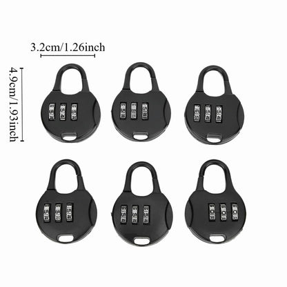 Chiffonade 6pcs 3 Digit Password Padlocks Water Proof Design Anti Theft Metal Locks for Backpacks Luggage Travel Security