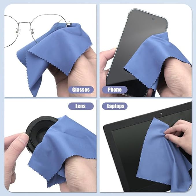 12 Pack Microfiber Cleaning Cloths Color Glasses Cloth Lens Wipes Cloth