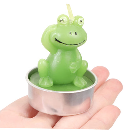Amosfun 6pcs Frog Shaped Tabletop Candles Cute Animal Decor for Home Unique Desktop Candles for Festive Ambiance for Holidays and Special Occasions