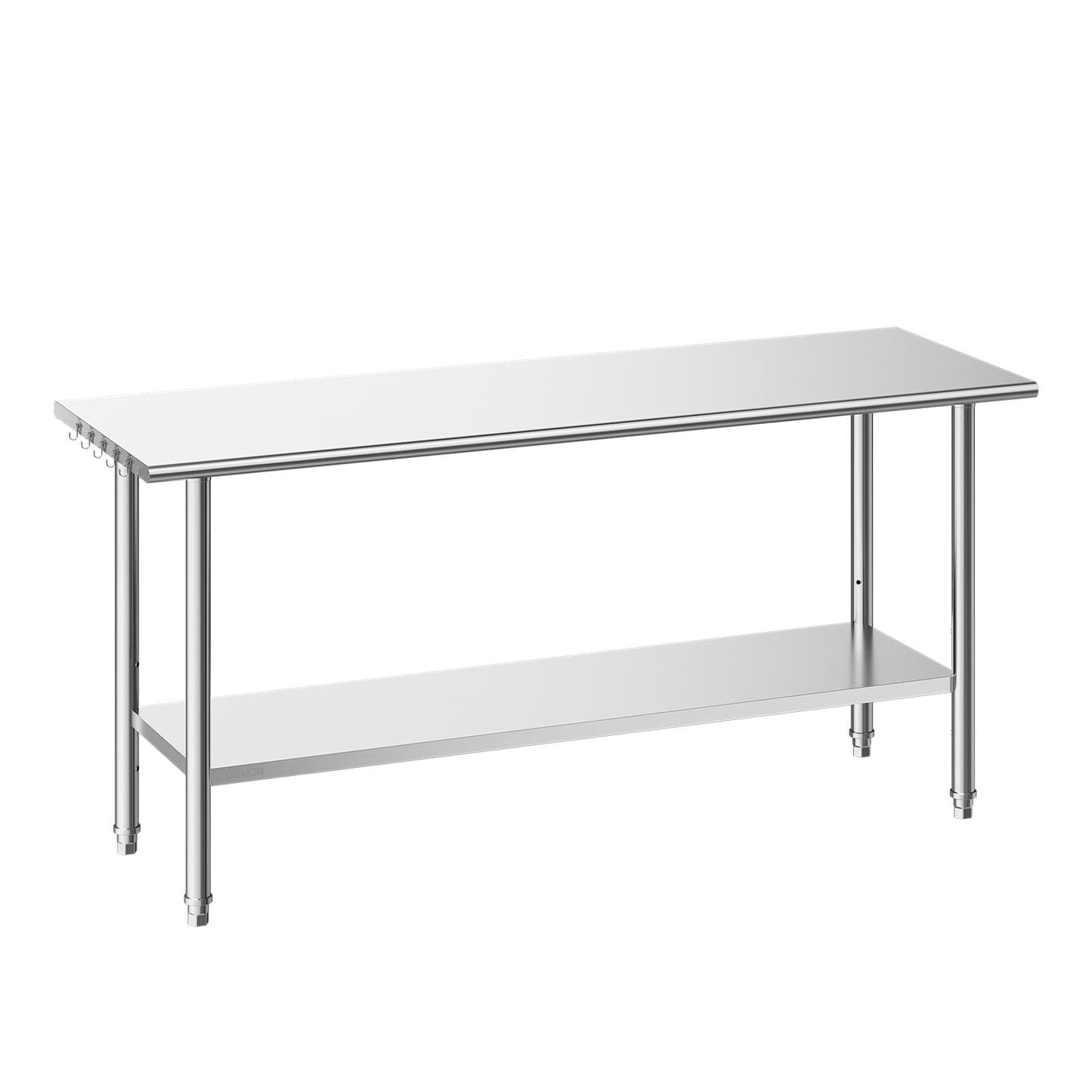 VEVOR Stainless Steel Work Table, 24x72 Inch Food Prep Table, Commercial Kitchen Workstation with Adjustable Undershelf, Metal Heavy Duty Utility Worktable, for Restaurant Home Hotel Garage Outdoor