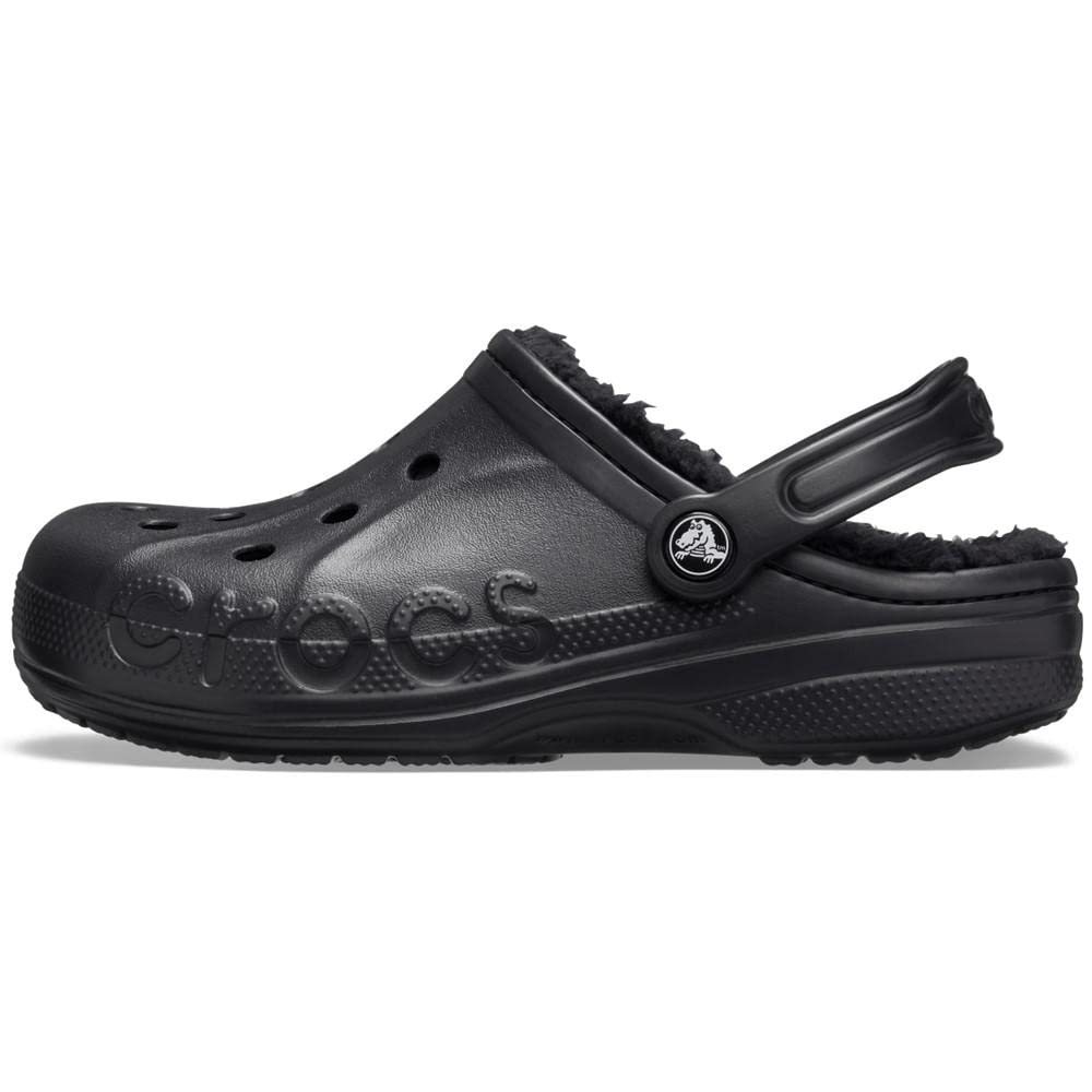 Crocs Unisex Baya Lined Clog, Black, 5 UK Men 6 UK Women