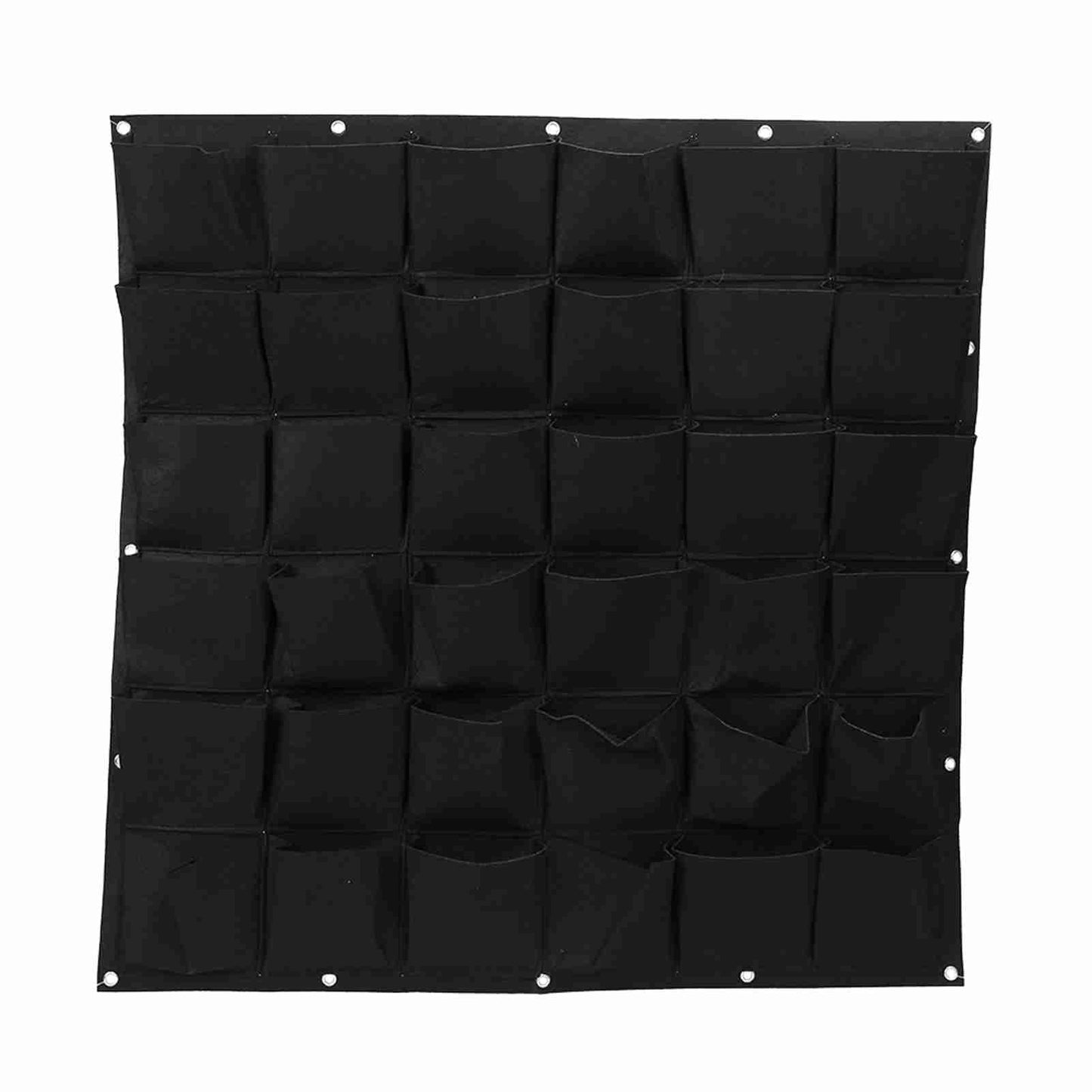 LUCKDANO 36 Pocket Vertical Greening Wall Planter - Retro Black Hangable Multilayer Planting Bags - SpaceSaving and Suitable for Fruit and Vegetable Green Wall Decoration (Black)