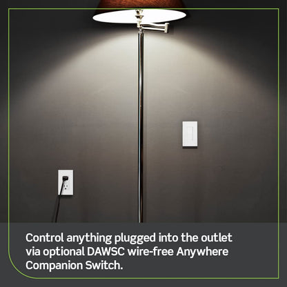 Leviton Decora Smart Switch, Wi-Fi 2nd Gen, Neutral Wire Required, Works with Matter, My Leviton, Alexa, Google Assistant, Apple Home/Siri & Wired or Wire-Free 3-Way, D215S-1RW, White