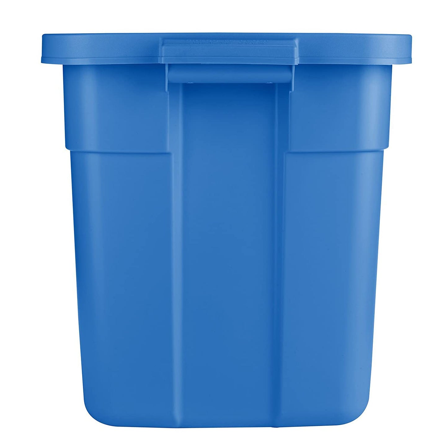 Rubbermaid Roughneck Tote 18 Gal, 6 Pack, Made in USA, Heritage Blue, Rugged Plastic Stackable Storage Bins with Lids and Handles