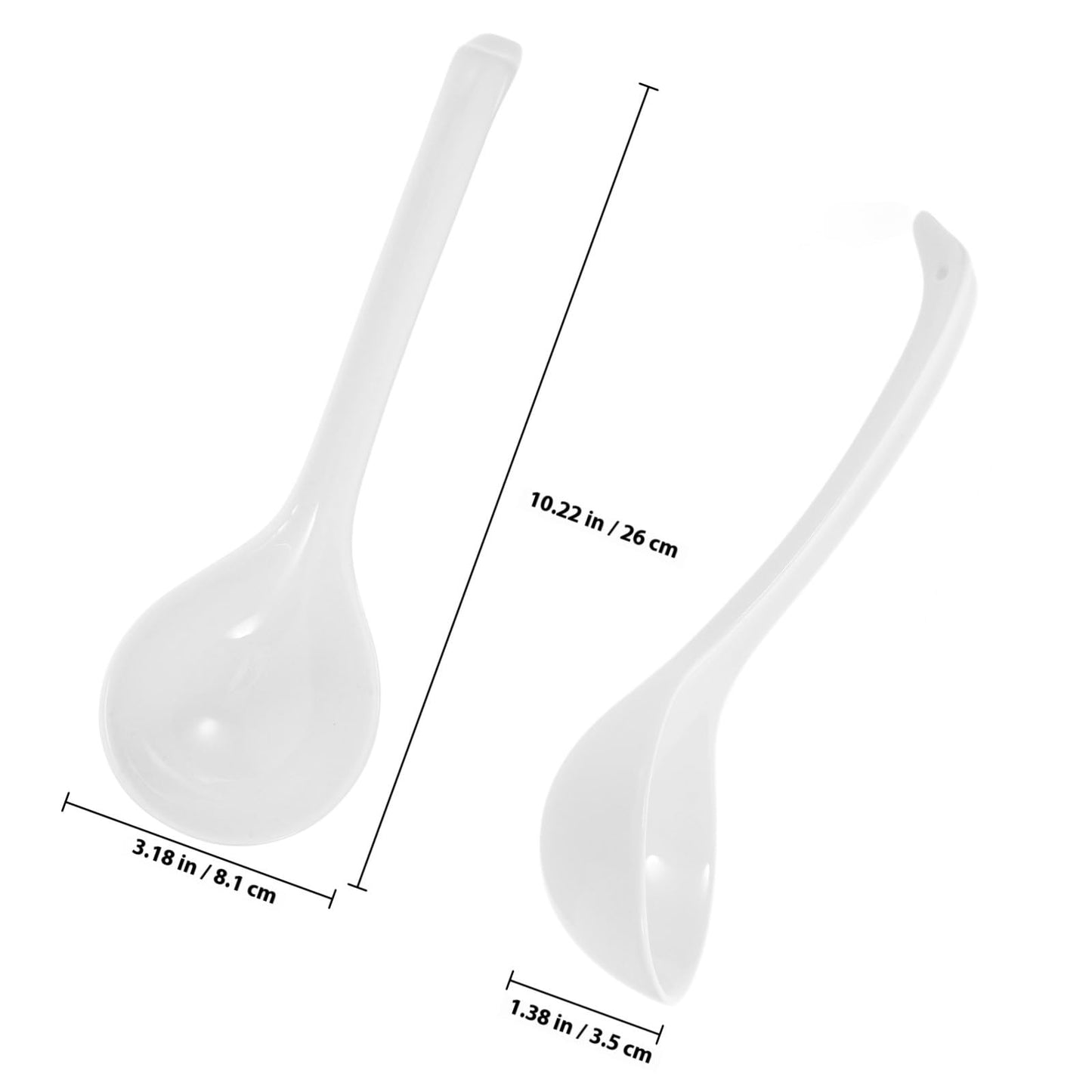 OSOLADY Bone China Asian Soup Spoon Ramen Noodle Spoon for Wonton Pho Miso Soup Microwave and Dishwasher Safe Long Handle Rice for Stirring and Pouring 10.23 in