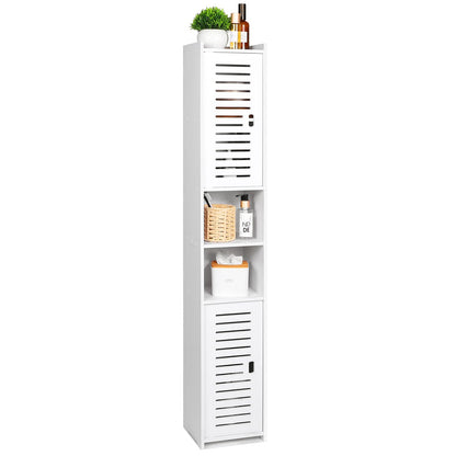 AIIKTOTA BBathroom Storage Cabinet, Floor Standing Display Cabinet, Home Storage Furniture Organizer Unit for Office Living Room Kitchen Entryway, White
