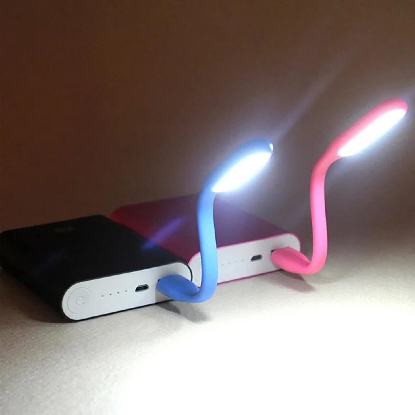 Mini Flexible Light, Portable USB Led Reading Night Lamp for PC Laptop Computer Notebook Power Bank - 2 Pack (Black)