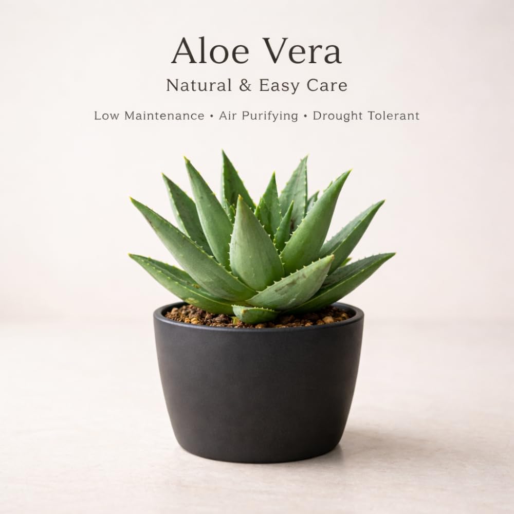 Aloe Vera Aloe Vera Live Plant for Planting in Size 2 Inch Pot | Vibrant, Low-Maintenance Aleo Plant for Patio, Balcony & Indoor Spaces | Perfect for Plant Enthusiasts & Beginners