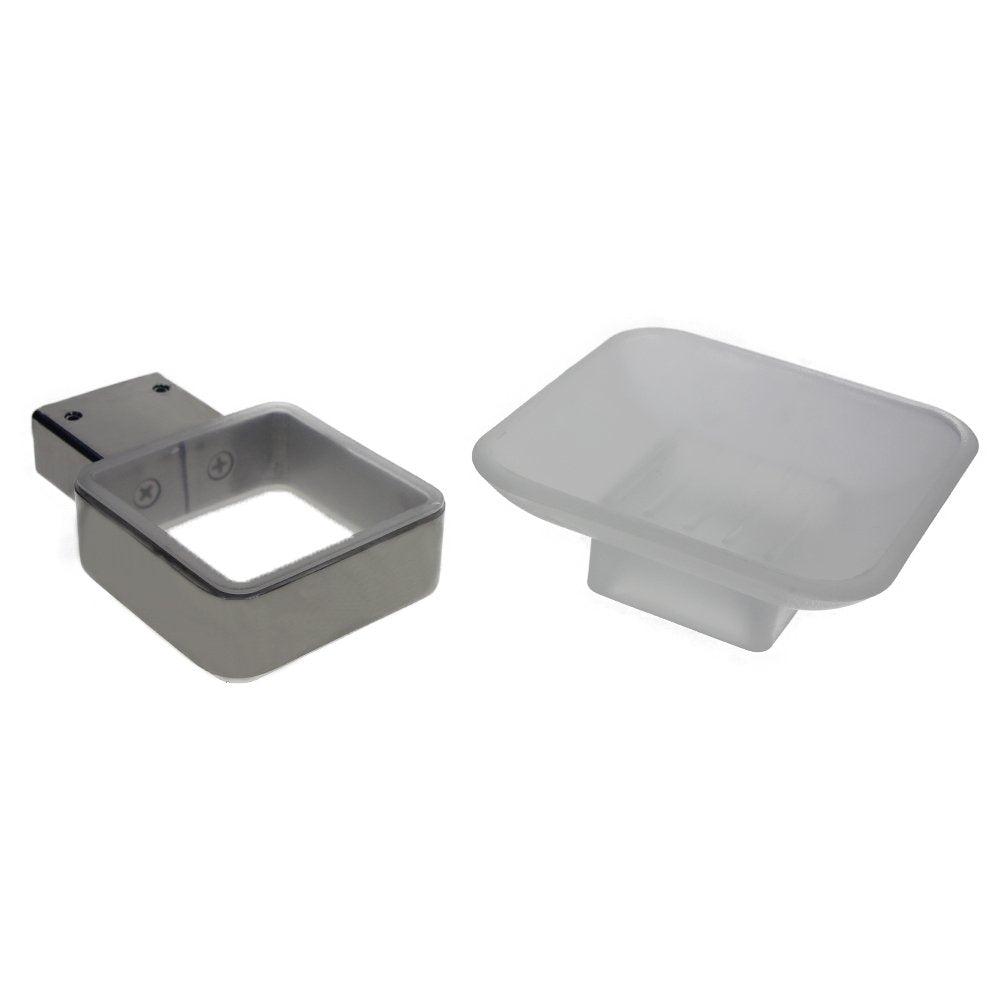 QT Modern Bathroom Soap Dish - Extremely Stylish Made from 304 Brushed Stainless Steel - Water and Rust Proof, Wall Mounted, Easy to Install