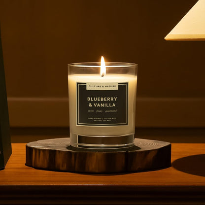CULTURE & NATURE Natural Soy Wax Candle 7oz Blueberry & Vanilla Scented