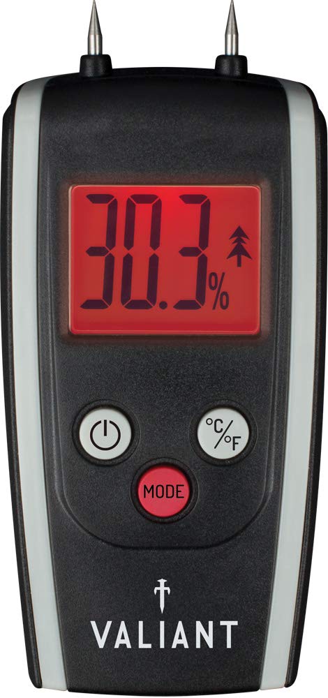 Valiant FIR421 Digital Moisture Meter for Firewood Timber and Brickwork, Black