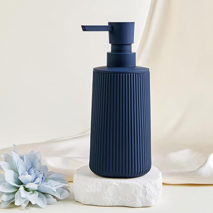 Small Soap Dispenser for Bathroom and Kitchen, Modern Farmhouse Striped Style