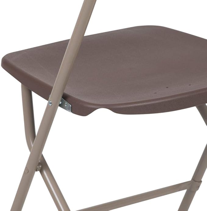 Flash Furniture Hercules™ Series Plastic Folding Chair - Brown - 2 Pack 650LB Weight Capacity Comfortable Event Chair-Lightweight Folding Chair