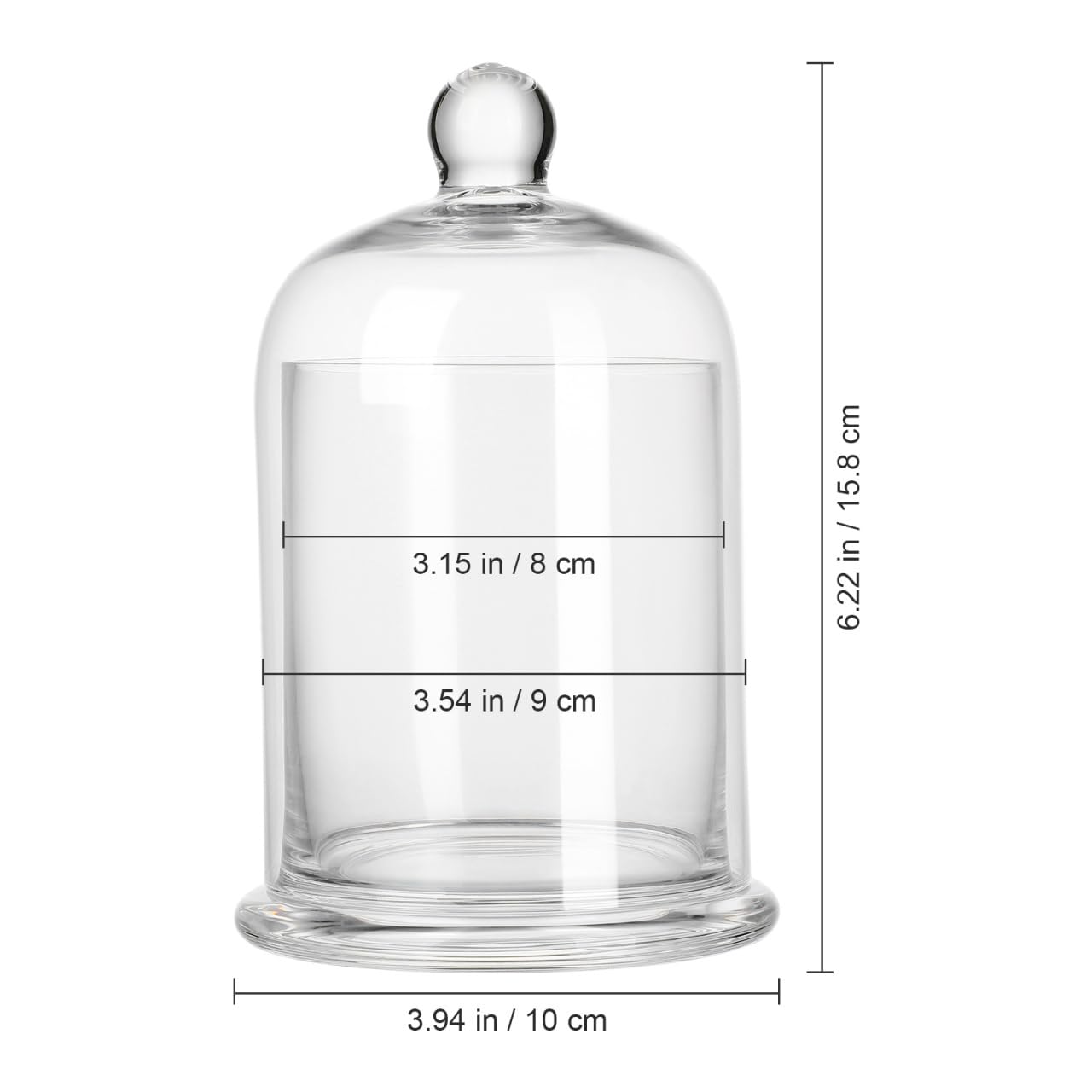 UKCOCO Glass Bell Jar Candle Holders Set of 2 – 6.22" Cloche Dome for Romantic Ambiance, Wedding Centerpiece & Home Decor, Gift for Anniversary