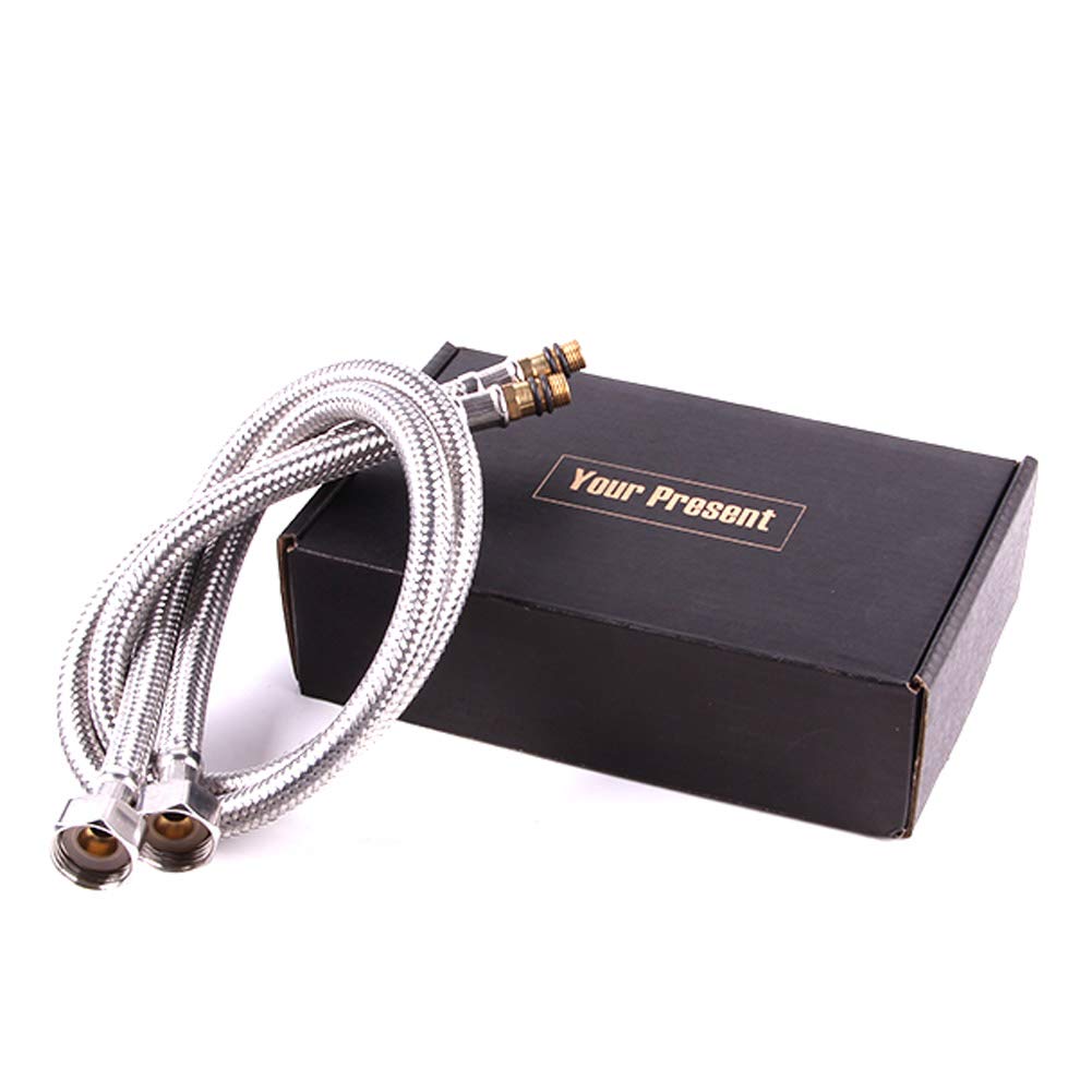 Pack of 2 Kitchen/Basin Monobloc Mixer Tap Connectors Flexi Pipes Tails British Standard Pipe M10 x1/2 Fitting 600mm Long