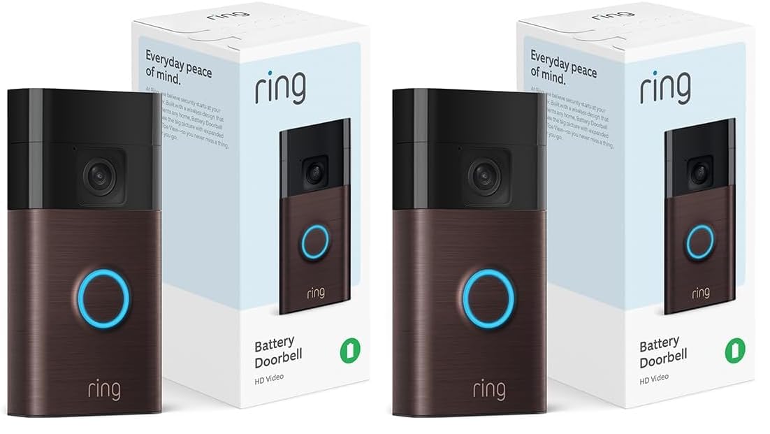 Ring Battery Doorbell | Home or business security with Head-to-Toe Video, Live View with Two-Way Talk, and Motion Detection & Alerts (newest model), Venetian Bronze