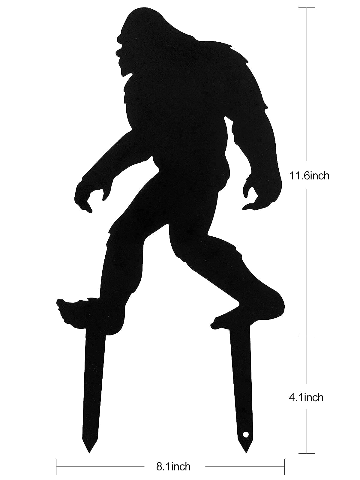 CINPIUK Bigfoot Garden Stake, Metal Sasquatch Yard Sign Christmas Outdoor Decoration Black Bigfoot Sculpture for Lawn Patio Decor