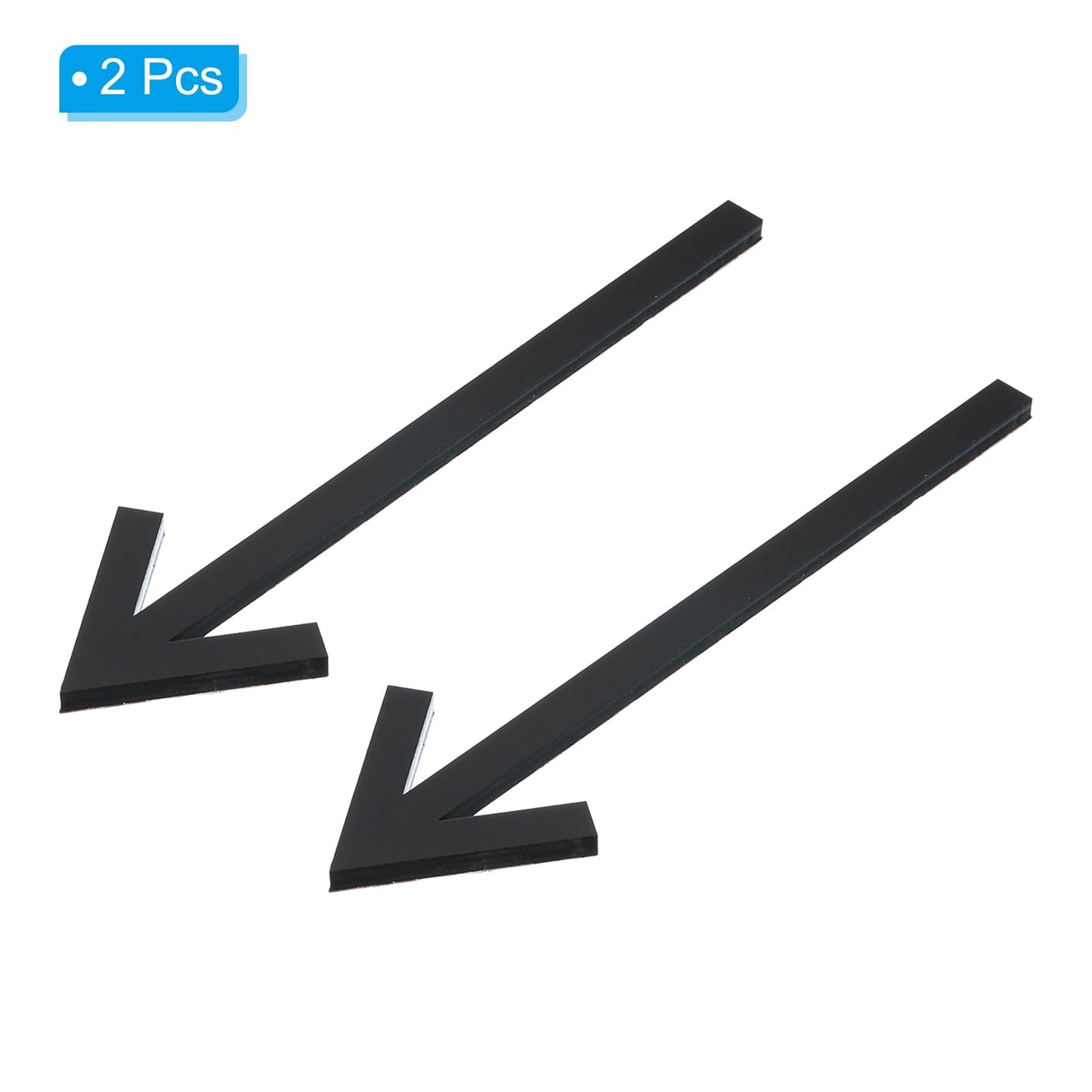 PATIKIL 6.3" Self Stick Arrow Sign, 2 Pack Acrylic Directional Sign Sticker Self-Adhesive for Indoor/Outdoor Wall Marking, Black