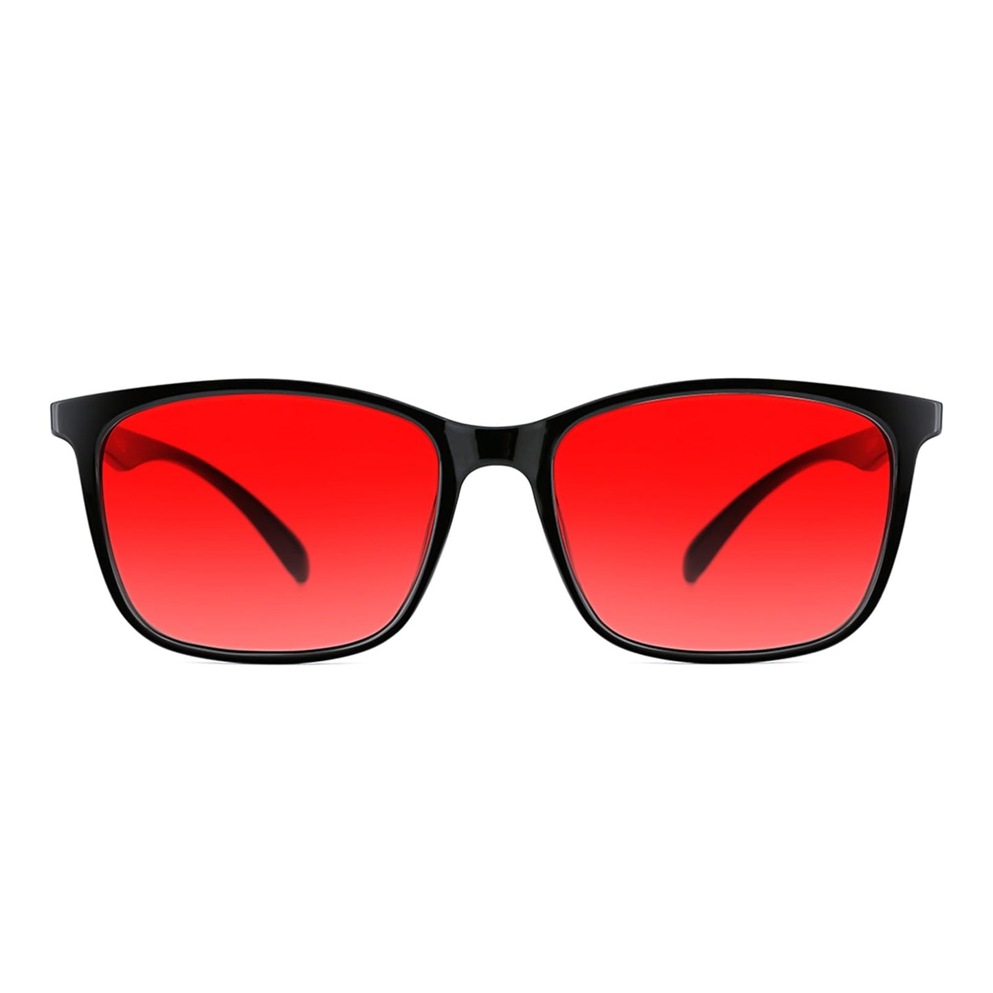 TIJN Sleep Glasses for 99.9% Blue Green Light Blocking Dual AR Coatings Red Lens for Computer Gaming Reduce Eyestrain, TR90, Black