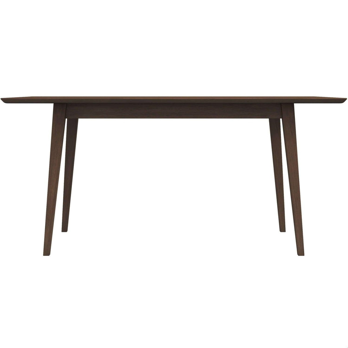 GDFStudio Solid Wood Rustic Dining Table, Modern Rectangular Dinner Table for 4-6, Kitchen and Dining Room Furniture with Beveled Edges, Mid-Century Style Home Furniture, Easy Assembly, Brown 63" W
