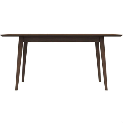 GDFStudio Solid Wood Rustic Dining Table, Modern Rectangular Dinner Table for 4-6, Kitchen and Dining Room Furniture with Beveled Edges, Mid-Century Style Home Furniture, Easy Assembly, Brown 63" W