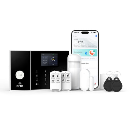 Alarm System for Home Security,WiFi+GSM 4G DIY Alarm Kit with Phone APP Alert, Door/Window Sensor, Remote, Compatible with Alexa and Google for House, Apartment