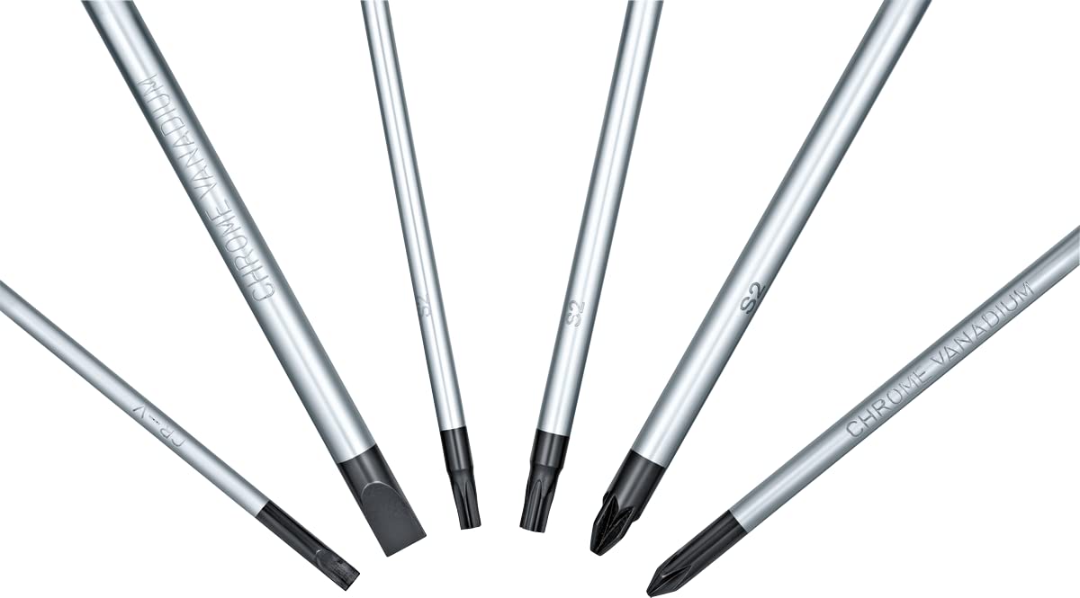 Bosch Professional 6-Piece Screwdriver Set (SL/PH/PZ/TX, incl. SL 3.5x75 mm, TX 20x100 mm, TX 15x75 mm, SL 6.5x125 mm, PZ 2x125 mm, PH 1x100 mm, Inlay)