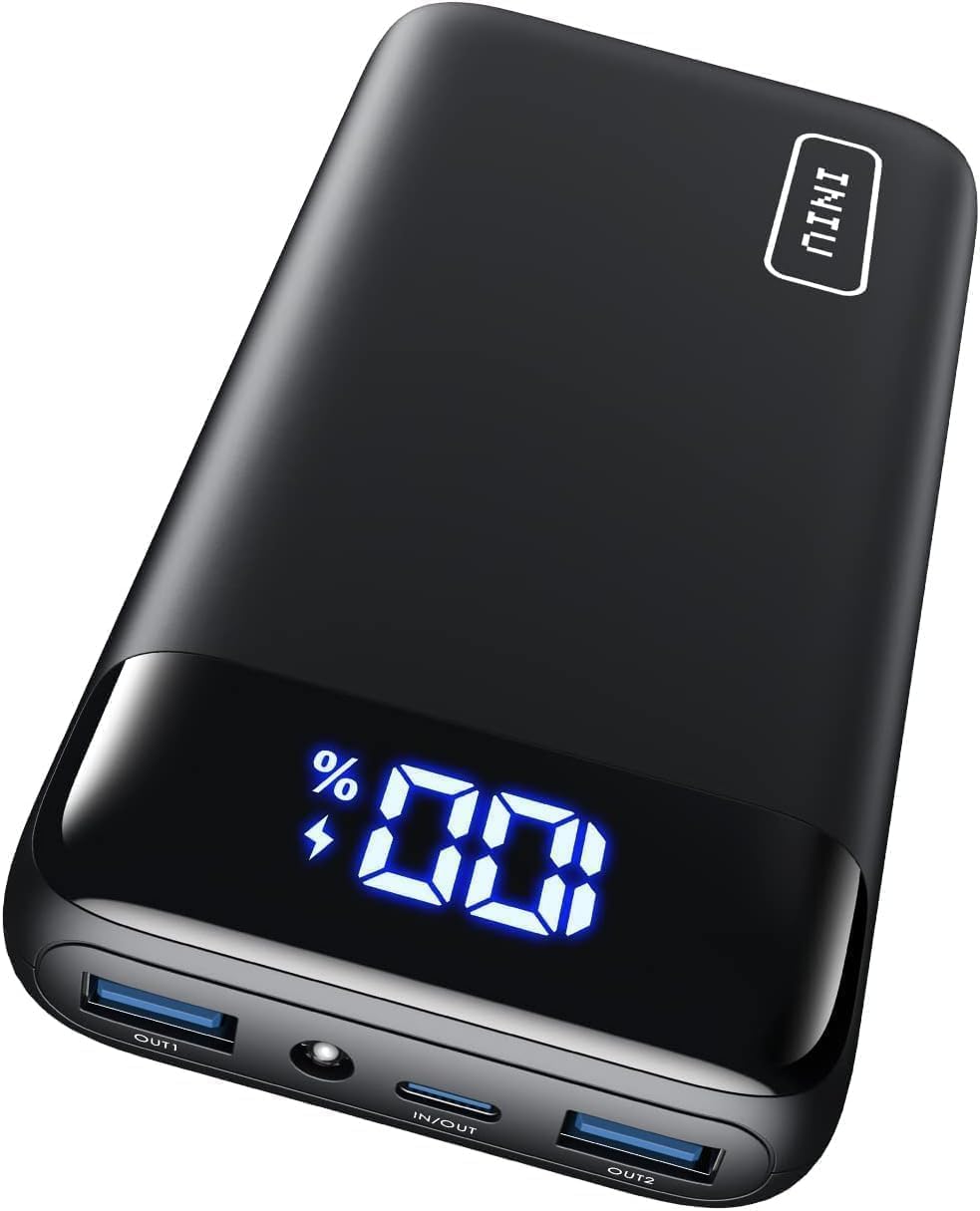 INIU Portable Charger, Smallest 22.5W 20000mAh USB C in & Out Power Bank Fast Charging, PD 3.0+QC 4.0 LED Display Phone Battery Pack Compatible with iPhone 17 16 15 14 Pro Samsung S24 Google iPad etc