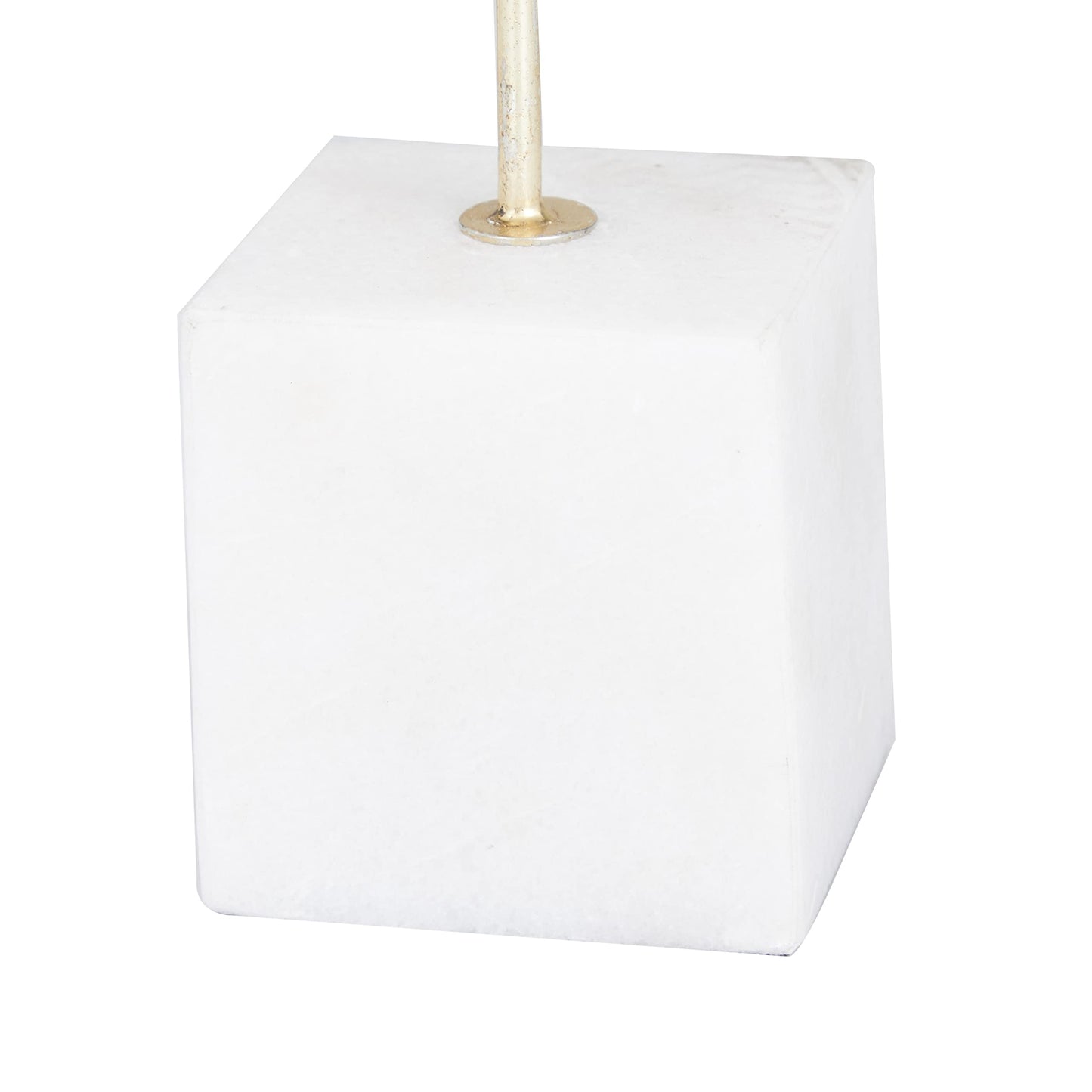 CosmoLiving by Cosmopolitan Marble Geometric Sculpture with Marble Base, 9" x 9" x 22", Gold