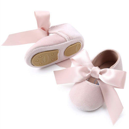 RVROVIC Baby Girls Ballerina Mary Jane Flats Toddler Girl Princess Dress Shoes Soft Infant Crib Shoes(12-18 Months Toddler,1-Beige)