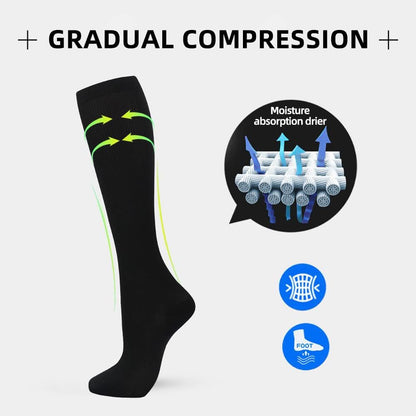 Odtmger 7 Pair Compression Socks for Women & Men 15-20 mmHg is Best Support for Athletic Running Cycling Nursing,Travel
