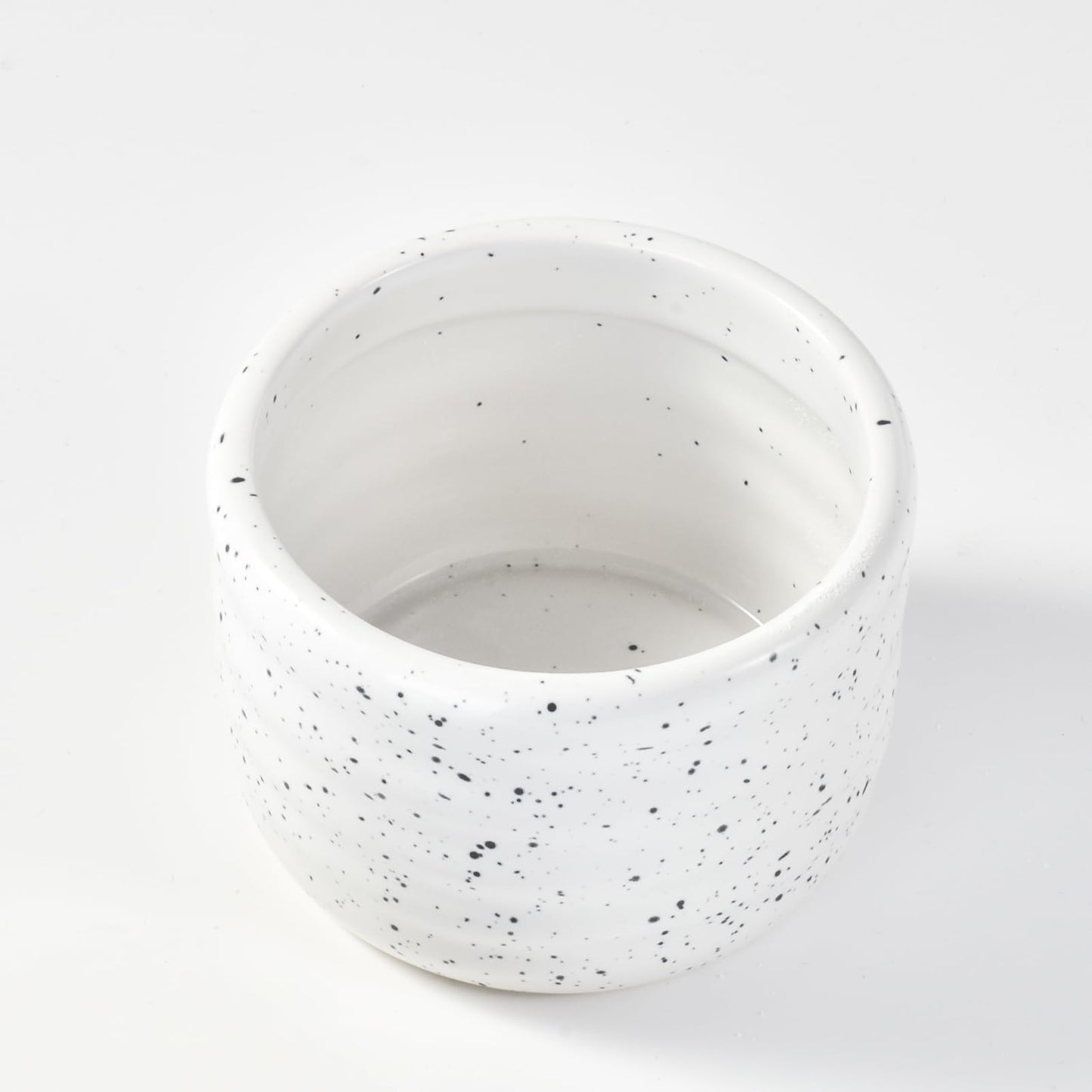 Salt Cellar Keeper with Ceramic Lid, Big Capacity Ceramic Sugar Bowls Pepper Box, Speckled Glaze Seasoning Container Condiment Pot for Kitchen (White)