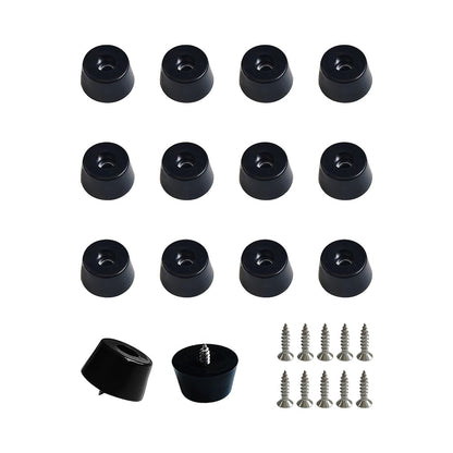 ZYYC 20 PCS Black Rubber Feet with Stainless Screws, Non Slip Rubber Bumper for Cutting Board (0.51" H x 1" D)