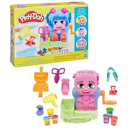 Play-Doh Hair Stylin' Salon Playset with 6 Cans, Pretend Play Toys, Ages 3+